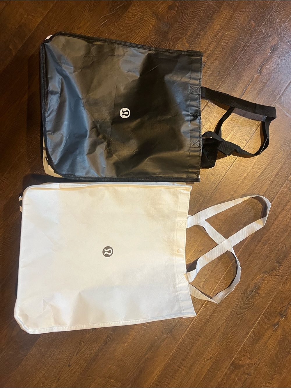 Lululemon Black and White Logo Tote Bags large